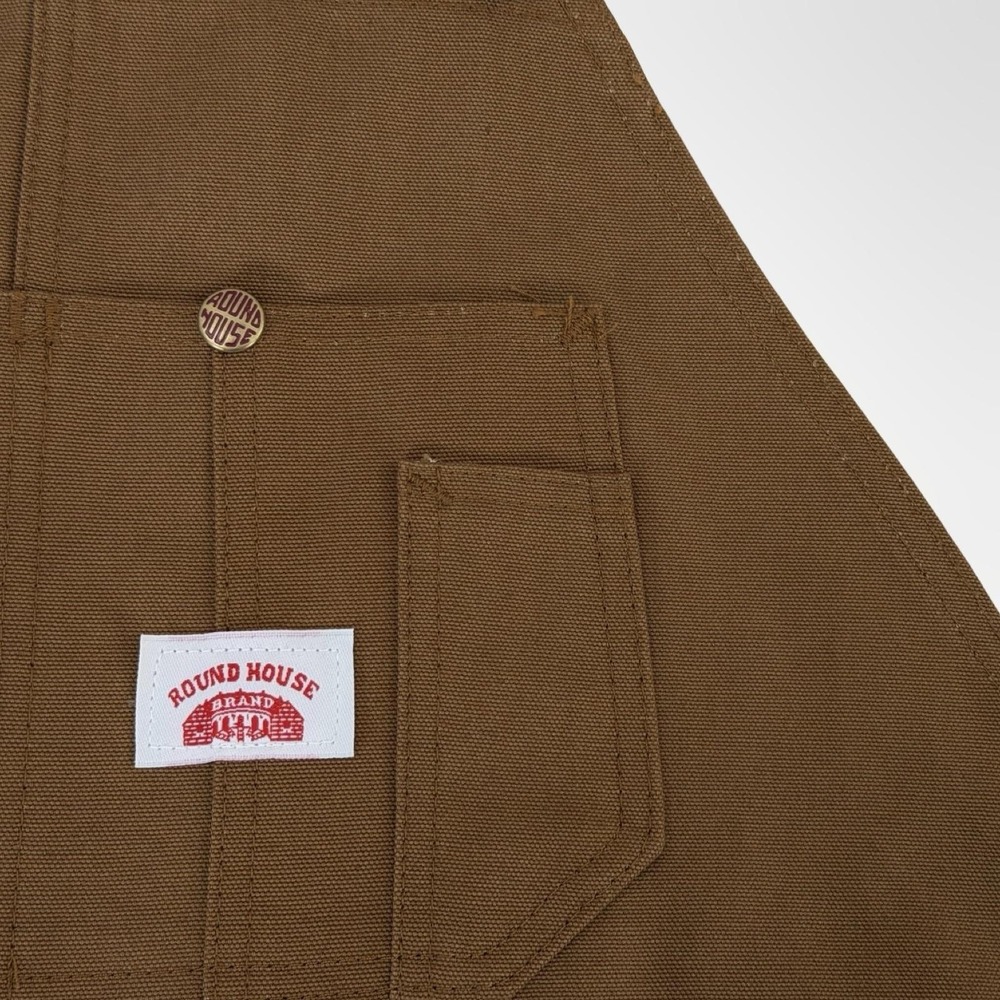 Round House Bib Overalls Mens 48x31 Brown Duck Canvas Double Knee USA NWT - Picture 5 of 7